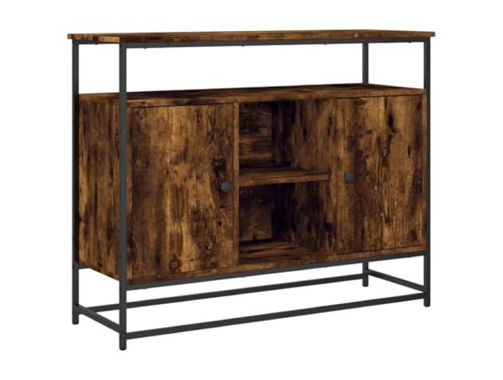 GHVBNMF Sideboard Räuchereiche 100x35x80 cm Holzwerkstoff Kommode Vielseitiger Anrichtenschrank für Wohnzimmer und Schlafzimmer mit verstellbaren Beinen und robuster Oberplatte.
