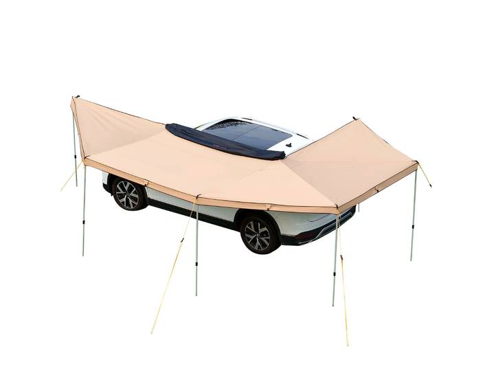 SucceBuy Auvent 270 degrés de 117/133 pi² avec éclairage LED intégré, étanche, protection UV50+, toutes saisons, autoportant pour camping-car