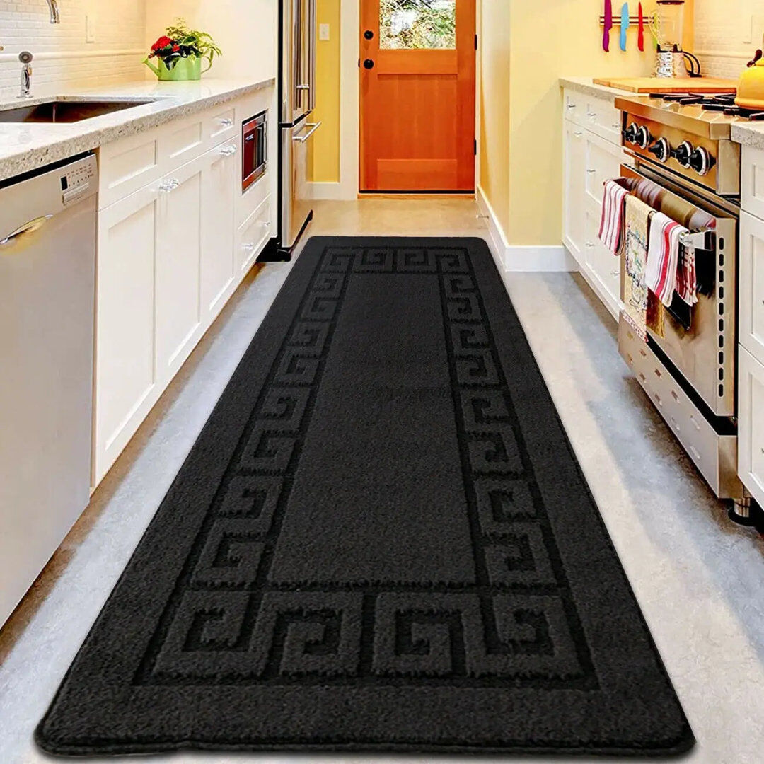 Quality & Style Rectangle Geometric Area Rug Black Rectangle 120 x 170 cm