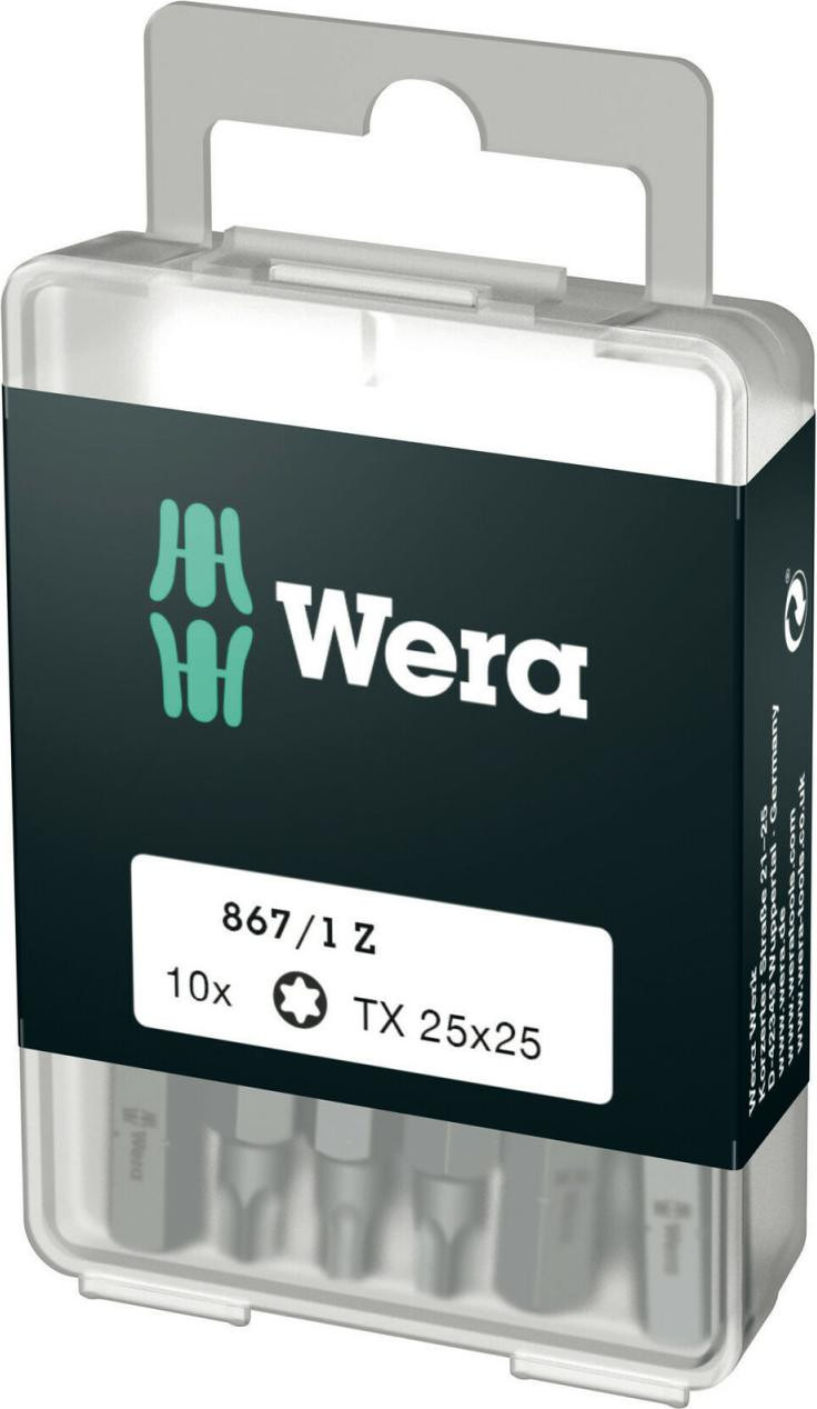 Wera 867/1 DIY SiS Torx Plus Bits, TX25, 10 stuks, Roestvrij staal, 25 mm