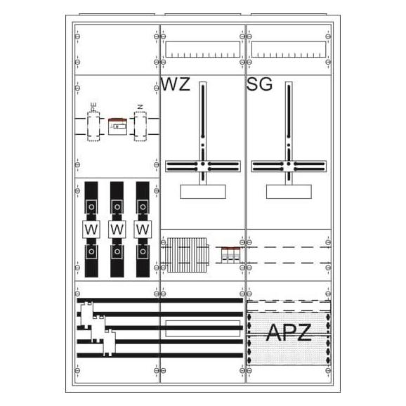 Striebel Mess- Wandler 100A WA37KK21 Komplettschrank A37 3P 2CPX056205R9999 (WA37KK21-Striebel&John-)