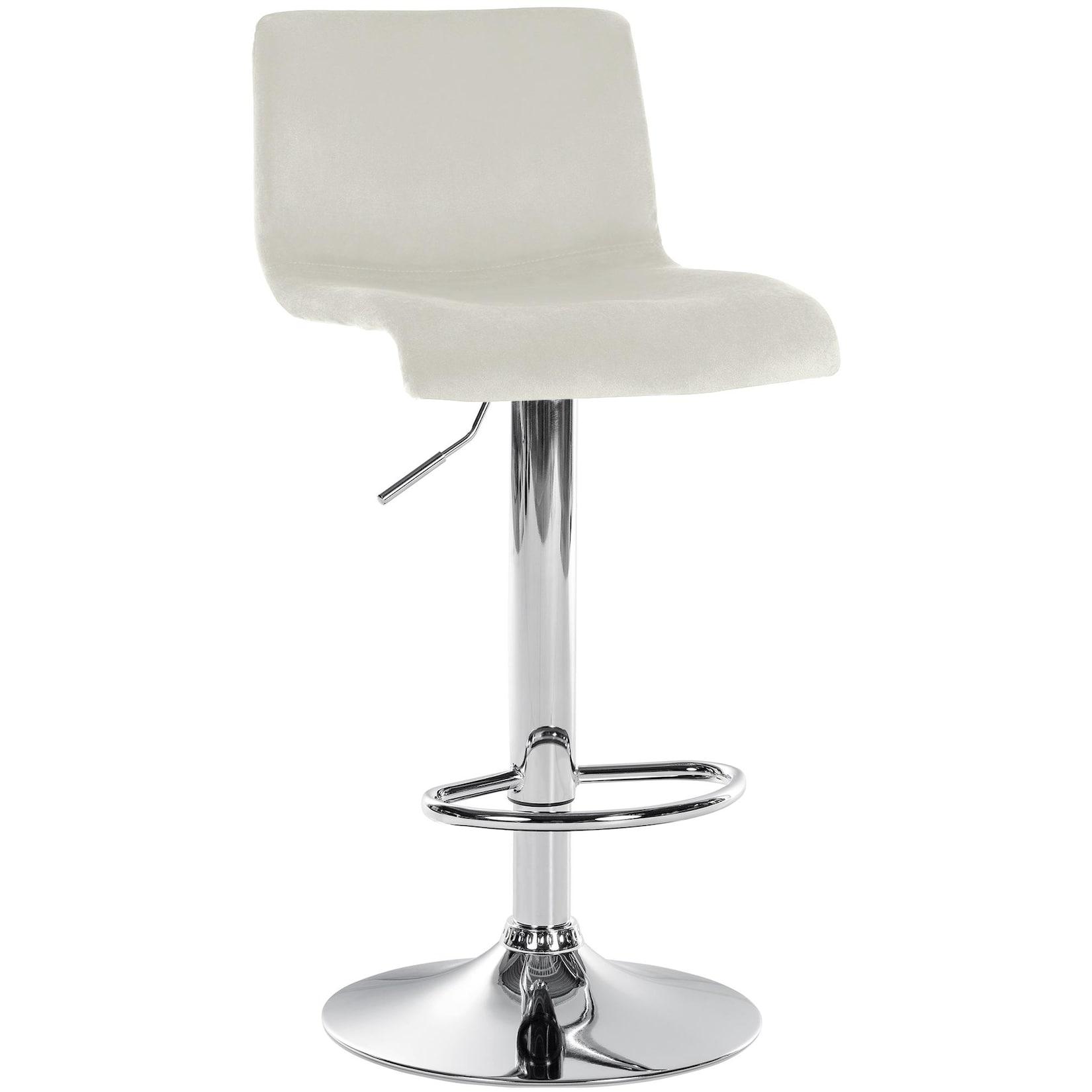 CLP Barhocker Hover Samt C Farbe: creme, Material Gestell: Metall in Chromoptik