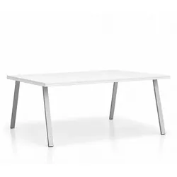 Bürotisch DOUBLE LAYERS, 160x160 cm, weiß