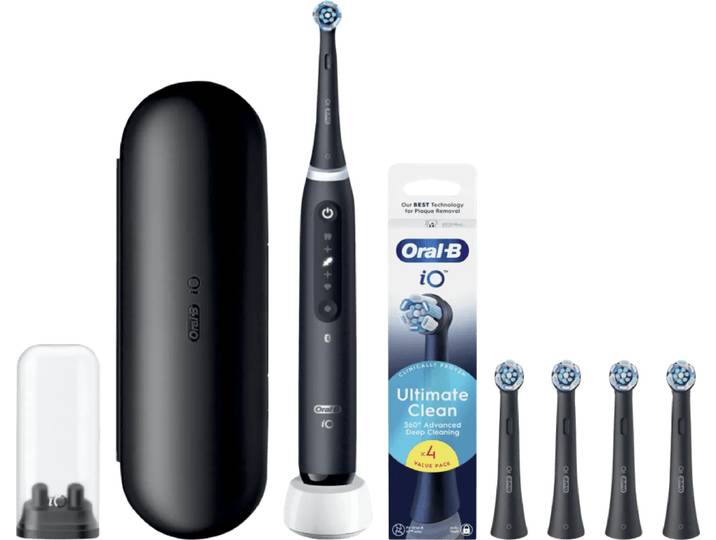 Oral-B iO 5N Zwart + 4 opzetborstels voor grondige reiniging