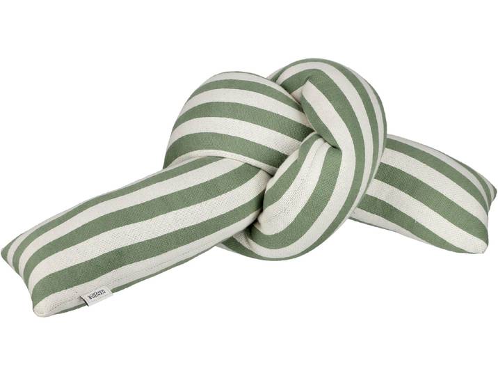 Dekokissen Jolly , grün (grün, gestreift), B:15cm L:150cm, Baumwolle, SCHÖNER WOHNEN-KOLLEKTION, Dekokissen_Sitzkissen_Kissenhüllen, Dekokissen, geknotetes Kissen aus zweifarbigem Feinstrick
