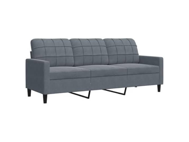 Todiikf 3-Sitzer-Sofa Samt Couch Dunkelgrau Polstersofa 197x77x80 cm Elegant Dreisitzer Couch mit weichem Samtbezug, stabilem Metallgestell und dicker Polsterung für Wohnzimmer.
