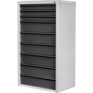 ADB Schubladenschrank 24789, aus Metall, 9 Schübe anthrazit / lichtgrau (B/H/T) 70x120x44cm