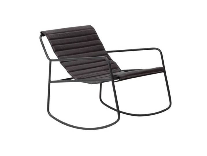 Rocking chair en cuir noir Sydney