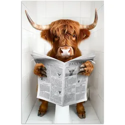 POSTER Schottischer Highlander - Tier - Zeitung - Toilette Room Decor 20x30 cm