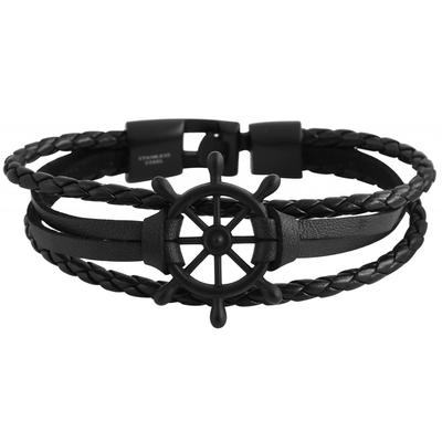 Edelstahlarmband ADELIA´S "Unisex Armband aus Edelstahl" Gr. 23, schwarz, Armbänder, Herren, 23, Edelstahl, Edelstahlarmband