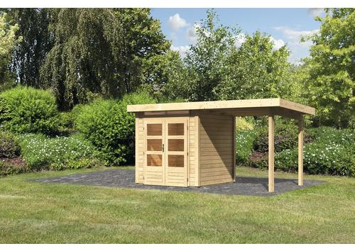 Gartenhaus Karibu Skandi 1 inkl. Anbaudach 2,35 m 451,5 x 232 cm natur