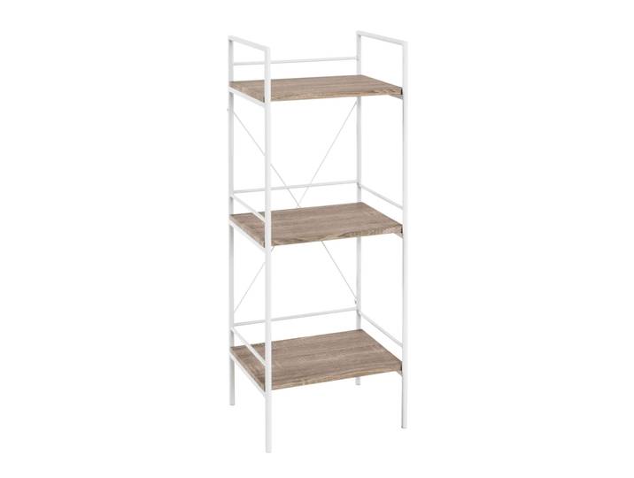 Etagère 3 plateaux en bois imitation chêne clair et blanc laqué - ET15007