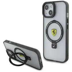 Ferrari FEHMP15SUSCAH iPhone 15 6.1" transparent hardcase Ring Stand 2023 Collection MagSafe (Apple iPhone 13, Apple iPhone 14, Apple iPhone 15), Smartphone Hülle, Transparent