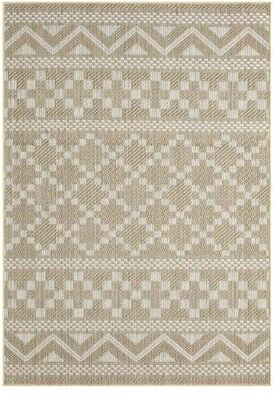 Terra by Obeetee Harvest Diamond Stripe Beige Rug