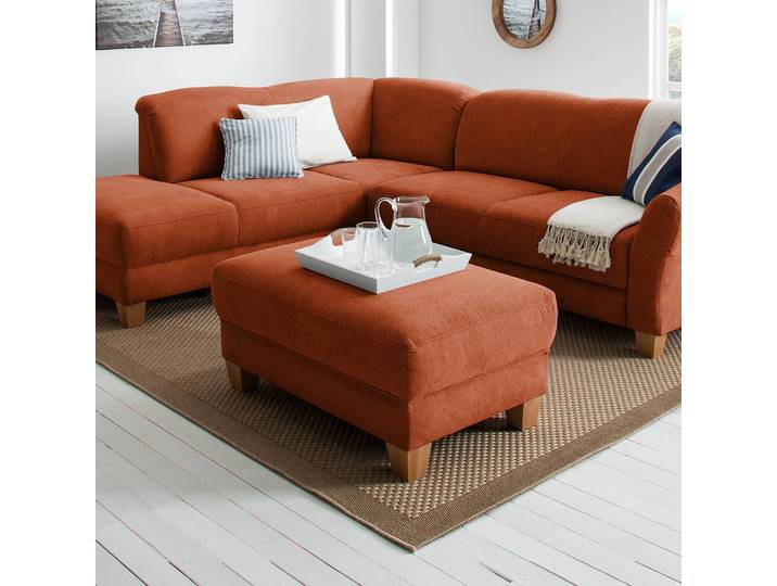Polsterhocker Webstoff 101 x 45 x 66cm Braun/Honigbraun