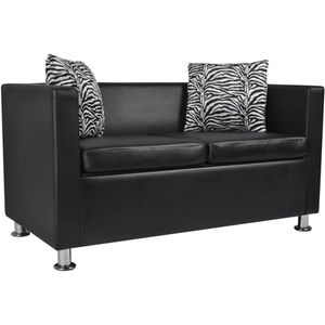 vidaXL Sofa 242209, 2-Sitzer, Kunstleder, schwarz