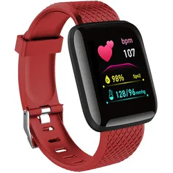 Smartwatch mit Bluetooth-Funktionen und USB-Ladung - 116Plus Red