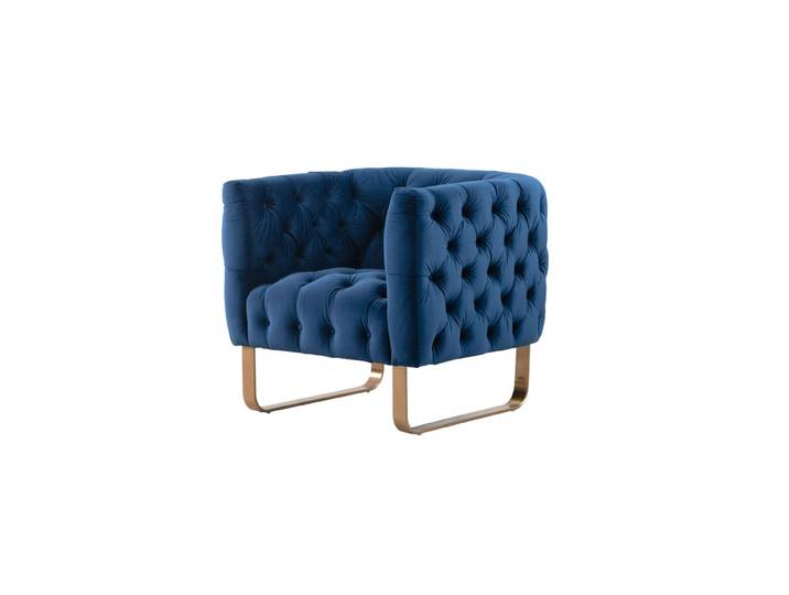 Grosvenor Armsessel- Marineblau - Messing