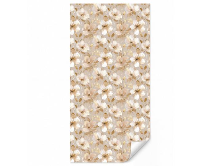 OnlyWow Tapete - Blumen - künstlerisch - Gold - 140x300 cm, Beige, Papier, Rechteckig, 140x300 cm, Tapeten & Wandverkleidungen, Vliestapeten