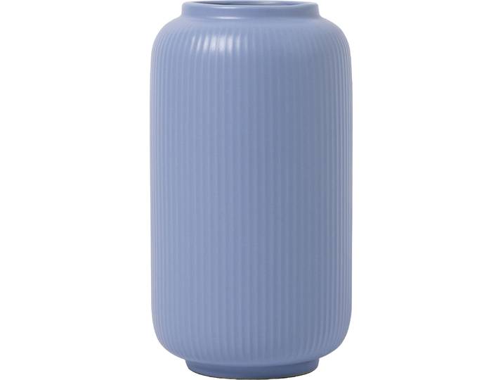 Tischvase GOODPRODUCT Ylvii, innen vollständig glasiert und wasserundurchlässig , blau (blau matt), H:18cm Ø:10cm, Keramik, Vasen, Tischvase, aus Keramik, uni matt oder mit glänzender Effektglasur, creme und blau