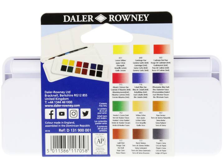 Daler-Rowney Daler Rowney Aquafine Aquarellfarben 12er Set