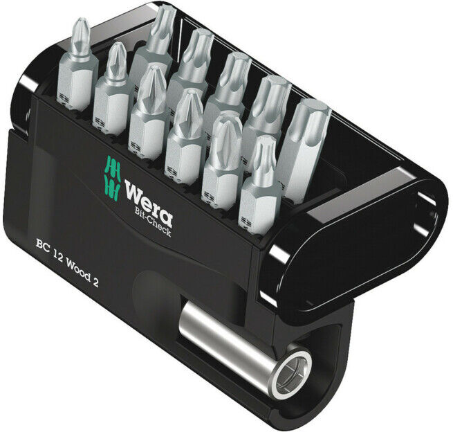 Assortiment d'embouts Bit-Check 12 Wood 2 12pces PH/PZD/TX Univ.-support Dans em ; Wera (05057422001)