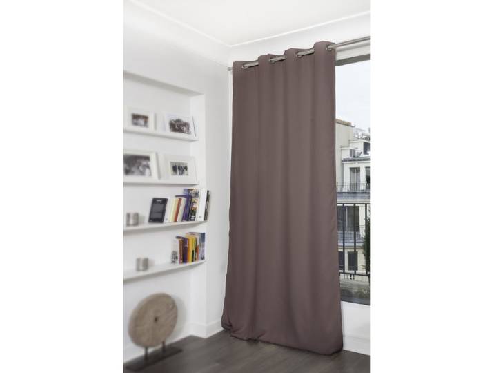 Rideau thermique occultant oeillets gris mc7305 140lx260h