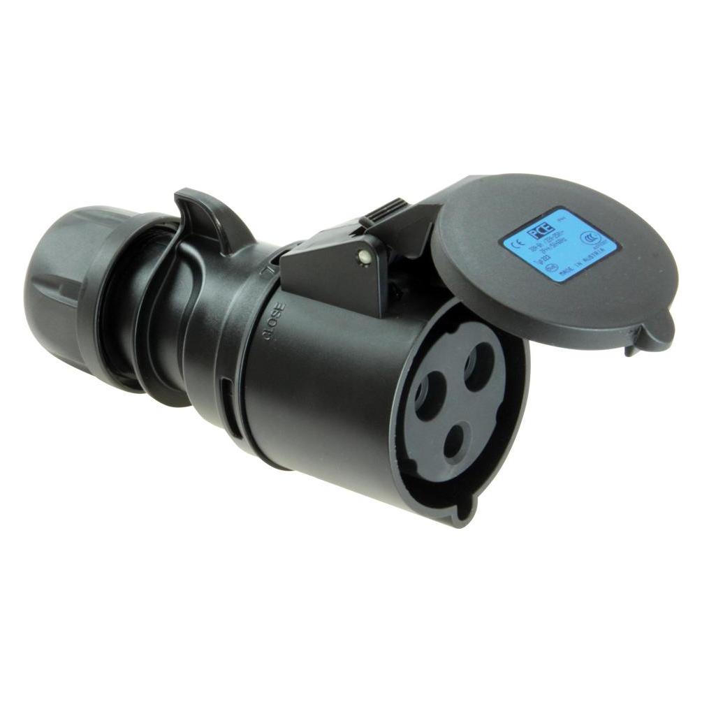 PCE 213-6TTx Kupplungssteckdose 16A 3p 6h IP44 Shark schwarz (213-6ttx)