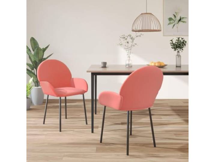 NLQMSU Esszimmerstühle, 2 Stück, Rosa, Samt, mit Metallrahmen Ergonomische Rückenlehne, bequemer Schaumstoff, stabile Füße, täglicher Gebrauch, einfache Wartung