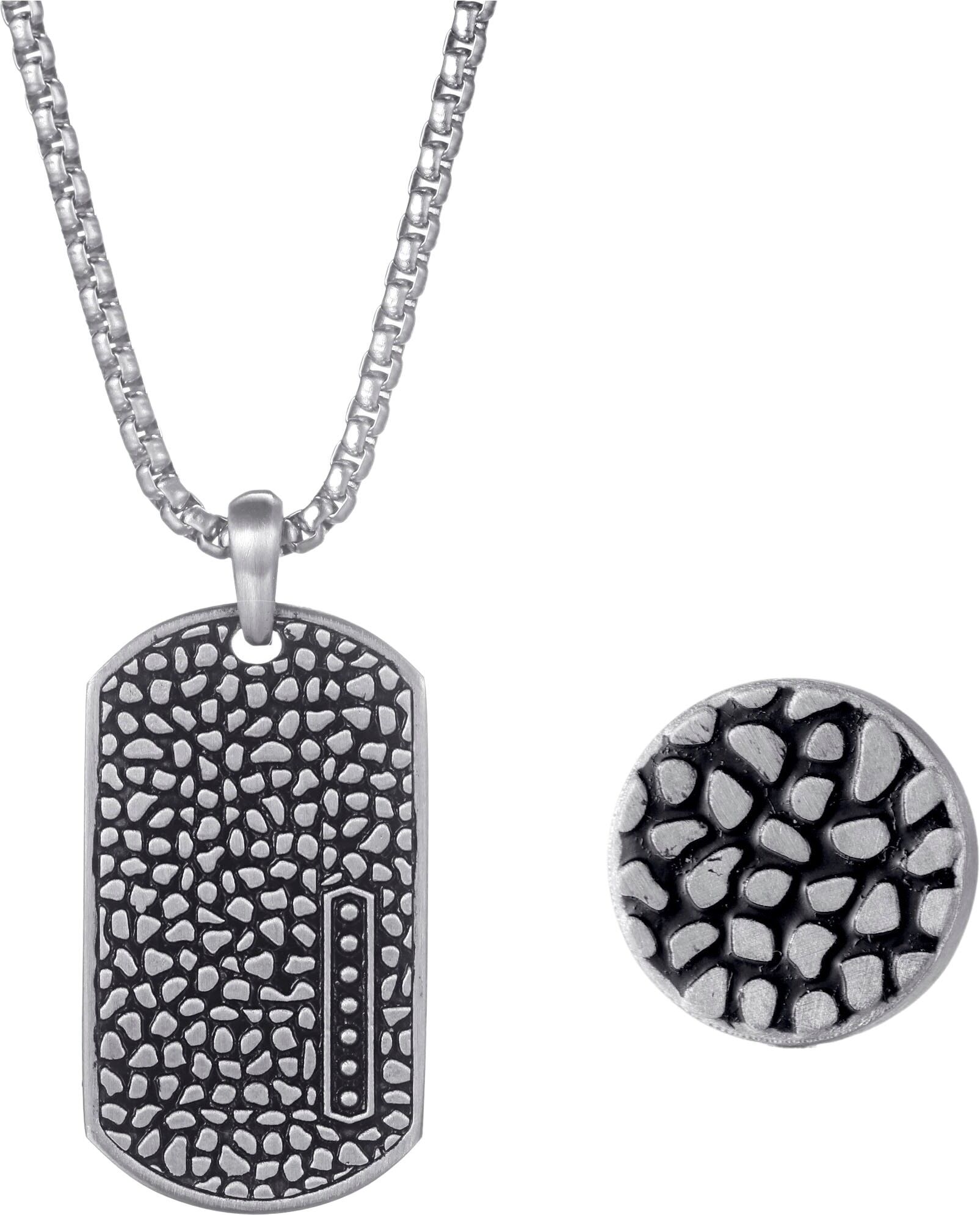 Schmuckset FIRETTI "Mulitpack Schmuck Geschenk Edelstahl Kette mit Anhänger Ohrstecker", schwarz (edelstahlfarben, schwarz), Schmuck_Sets, Damen, Edelstahl, Schmuckset edelstahlfarben, schwarz Einheitsgröße