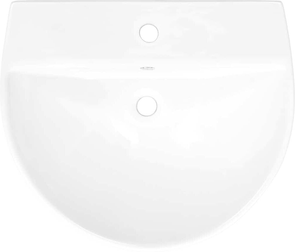 vidaXL Lavabo Blanc 56 x 48 x 42 cm Céramique Émaillée