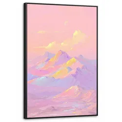 LEINWAND Bilder mit Rahmen - Berggipfel - Wolken - Verträumt - 60x90