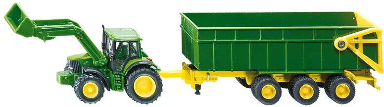 John Deere avec chargeur frontal et remorque échelle 1:87 - Siku