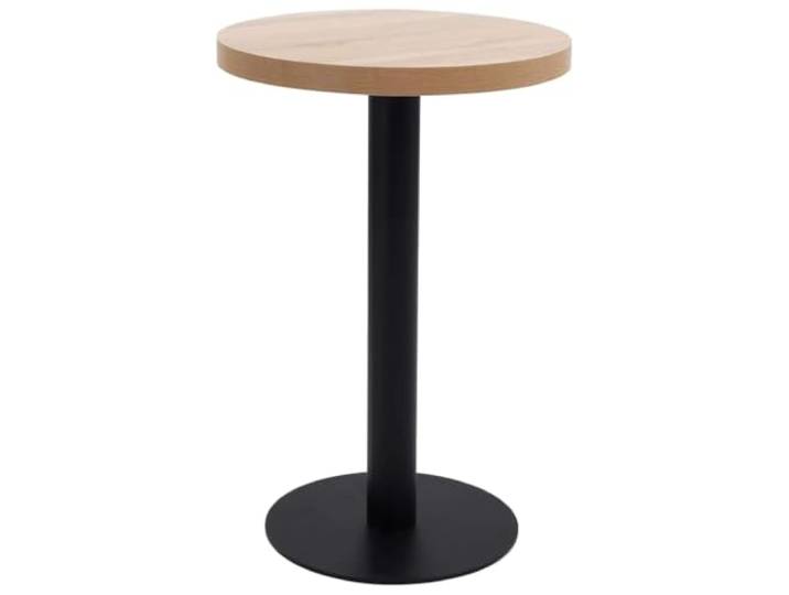 HAQWRDQSG Bistrotisch Rund 50x75 cm MDF Tischplatte Stehtisch Hellbraun Kompakter Esstisch mit stabiler Stahlbasis für Küche, Cafe und Balkon, ideal für gemütliche Stunden zu zweit.