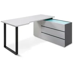 Rudolf Eckschreibtisch ZE+ Dekor Grau