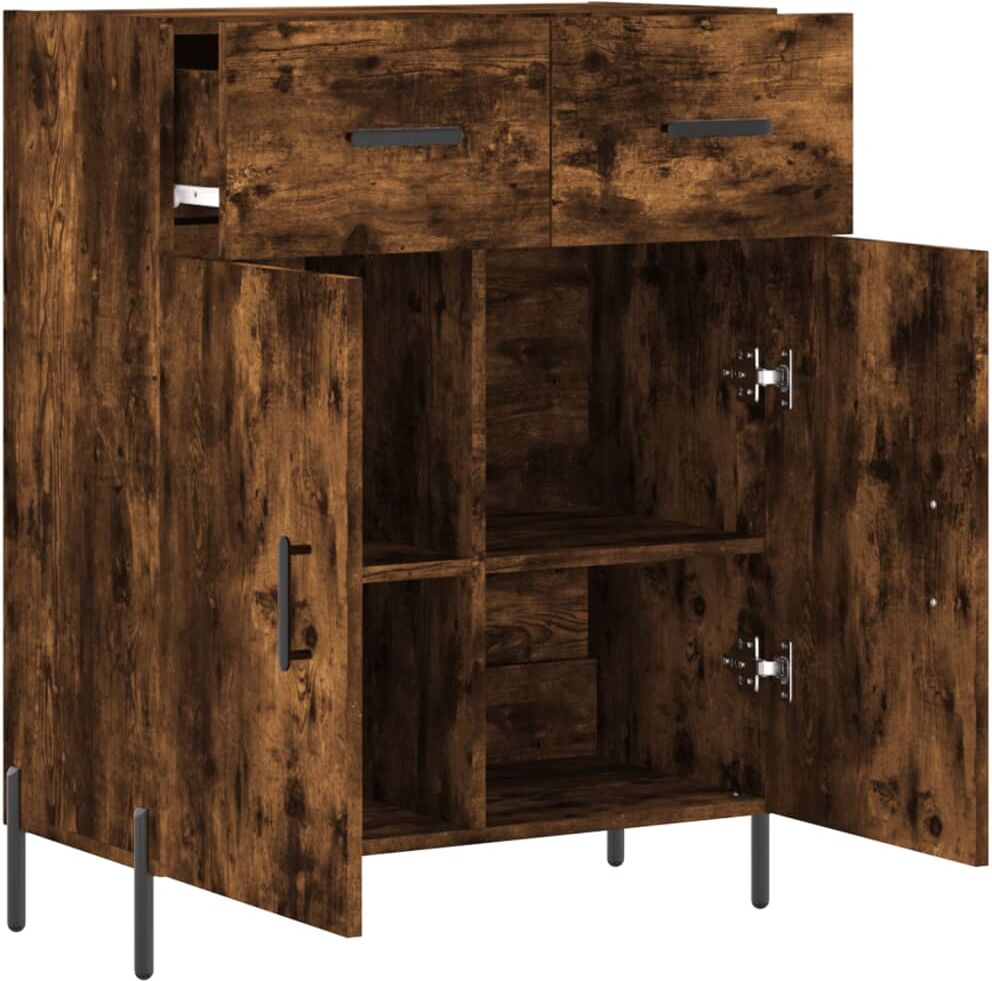 vidaXL Buffet chêne fumé 69,5x34x90 cm bois d'ingénierie