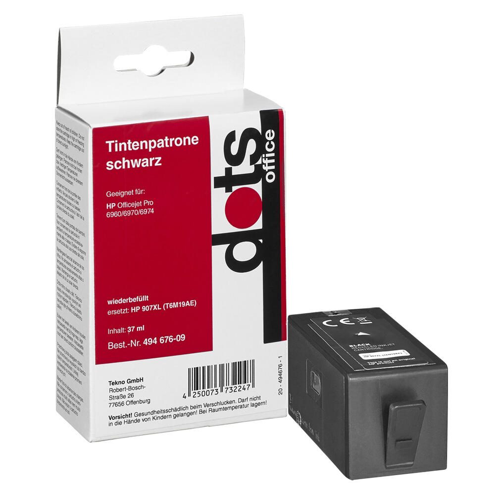 dots Druckerpatrone kompatibel zu HP 907XL (T6M19AE) schwarz 1758,4001-DOTS