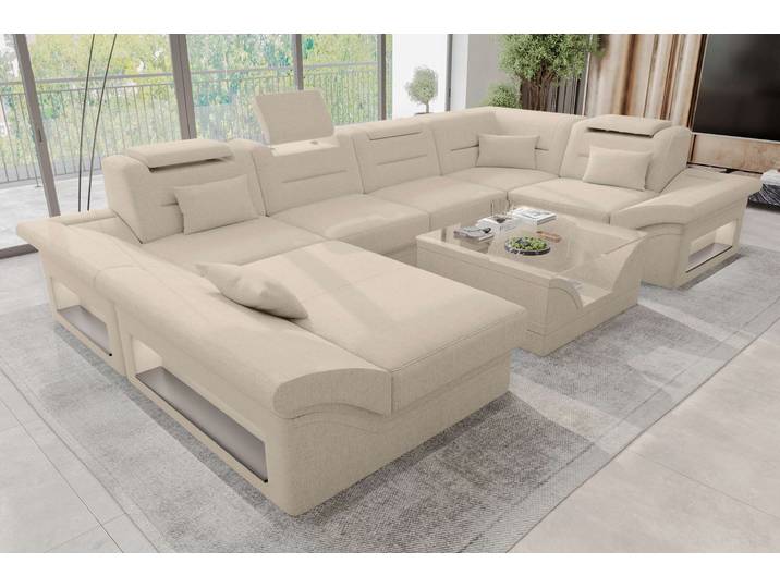 Wohnlandschaft Enzo U Form Stoffsofa