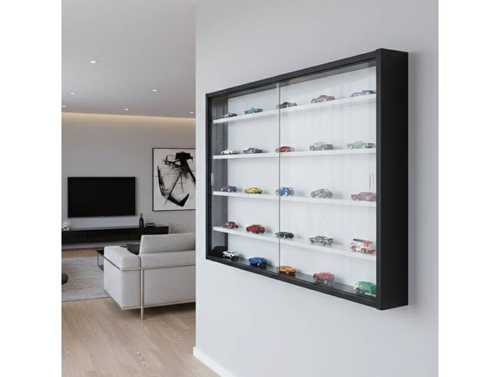 Vitrine Suspendue Avec Étagères Intérieures\, Noir Et Blanc\, 10 X 60 X 80 Cm\, Avec Emballage Renforcé - Dmora
