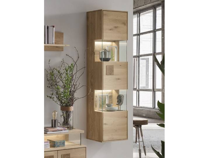 Hängevitrine 43x169cm 'Monza' Wildeiche geölt Rechtsanschlag