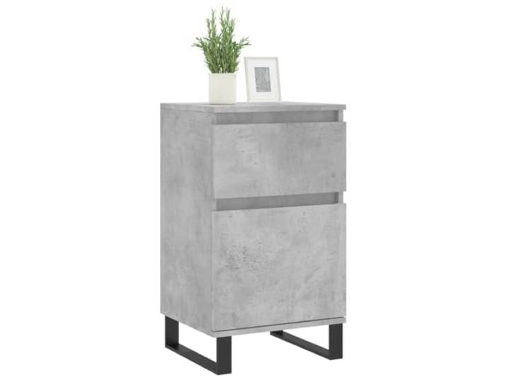 KTHLBRH Sideboards 2 Stück grau Beton 40 x 35 x 70 cm Mehrschichtiges Holz, Beine aus Eisen, viel Stauraum, Ausstellungsfläche, Montage erforderlich