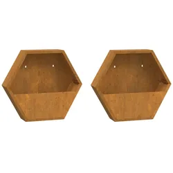 vidaXL Wand-Pflanzkübel 2 Stk. Rostig Cortenstahl 46x10x40 cm