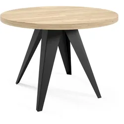 ESSTISCH Alma, Tisch mit Ausziehfunktion, 120 cm, Schwarz+eiche Halifax