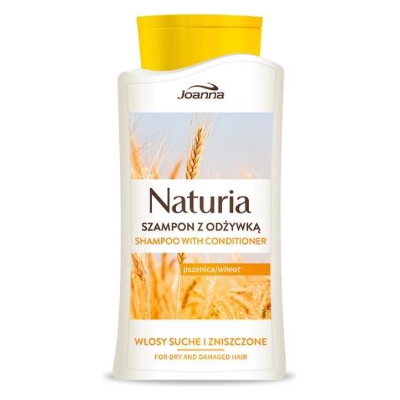 Joanna Naturia, Shampoo mit Conditioner für trockenes und beschädigtes Haar, Weizen, 500 ml (Treffer (Flüssiges Shampoo, 500 ml) (40739836)