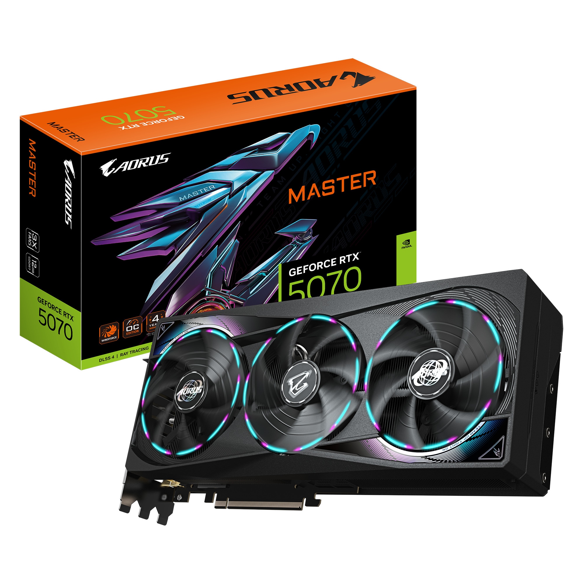 GIGABYTE AORUS GeForce RTX 5070 MASTER Grafikkarte 12 GB