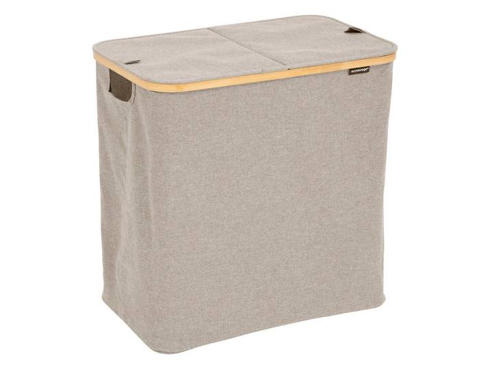 5five Simply Smart Wäschekorb mit zwei Fächern Tidy 80 l 53/33/54 cm, Beige, 33x54x53 cm, Haushalt & Reinigung, Wäschepflege, Wäschekörbe & Wäschetonnen