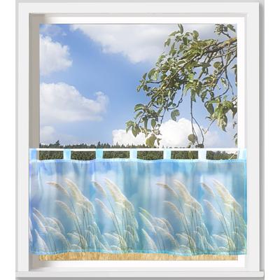 Scheibengardine WECKBRODT "Schilfgras" Gr. 1, bunt (multi), B:120cm H:45cm, Voile, Polyester, Gardinen, Bistro, Voile, floral, transparent, HxB 45x120cm, Gardine, Store