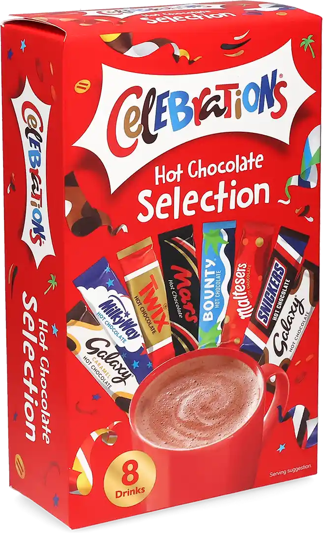 Mars   Celebrations Selectie warme chocolademelk - 8 zakjes instant warme chocolademelk