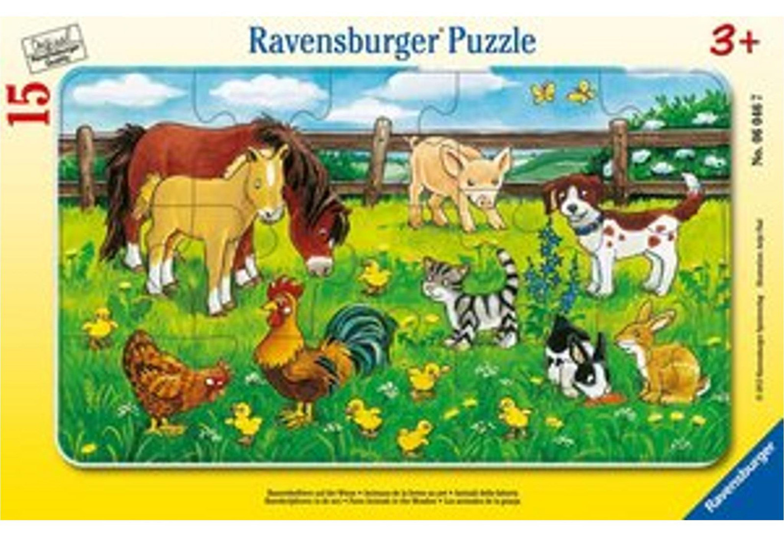 Ravensburger Boerenhoevedieren op een weide puzzel, 15 ton