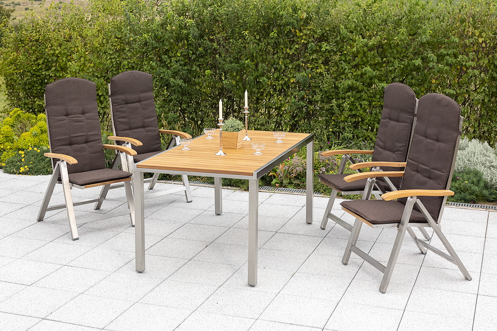 MERXXHANDELS Keros Set 9tlg 4 Sessel Tisch 150x90cm Auflagen 16909308